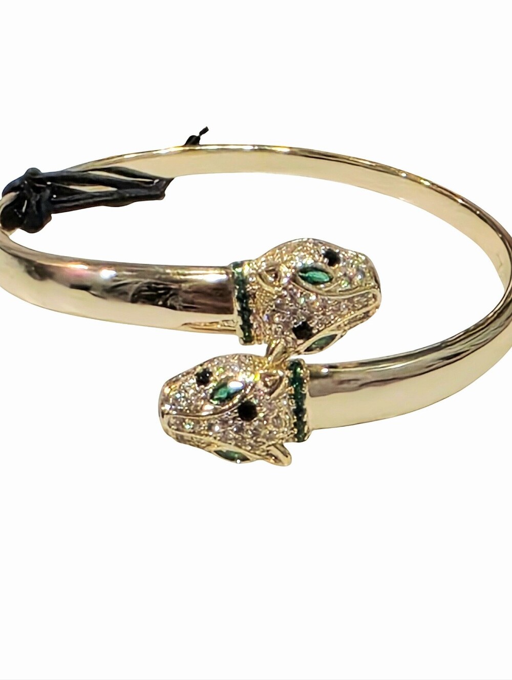 Neo Relique Gold-Tone Crystal Leopard Head Cuff Bracelet